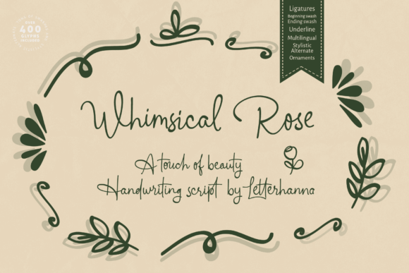 Whimsical Rose Font for Elegant Branding